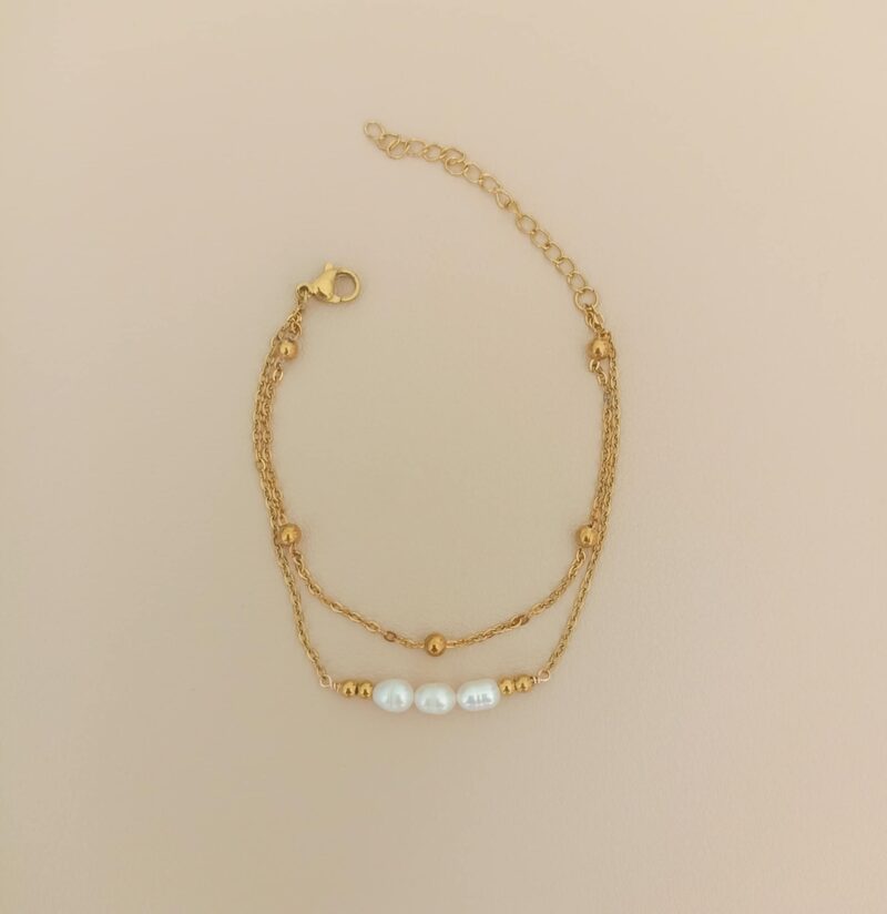 Bracelet Acier Inoxydable – Perles Naturelles d’Eau Douce