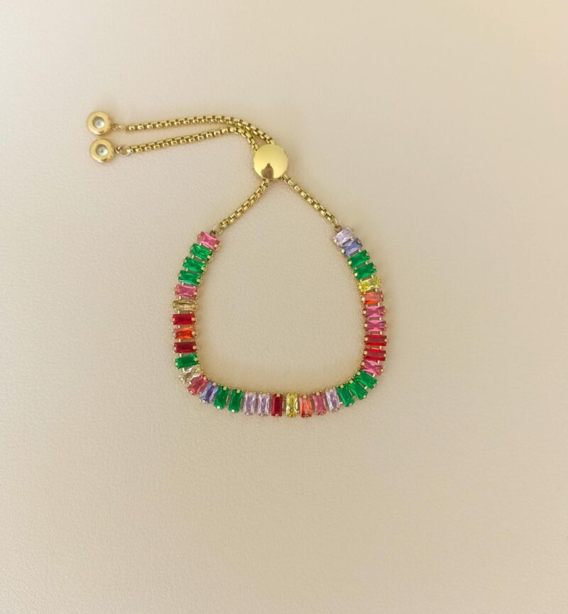Bracelet Acier Inoxydable - Rivière Multicolore