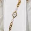 Montre Bracelet Perles Blanches