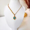 Collier Turquoise Double Chaîne