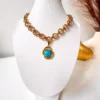 Collier Turquoise Fleur Ottomane