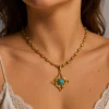 Collier Turquoise Médaillon Solaire