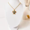 Ocean Jewelry Sea Turtle Necklace Gold Abalone Shell Pendant | Beach Necklace Coastal Jewelry | Sea Turtle Gift for Women